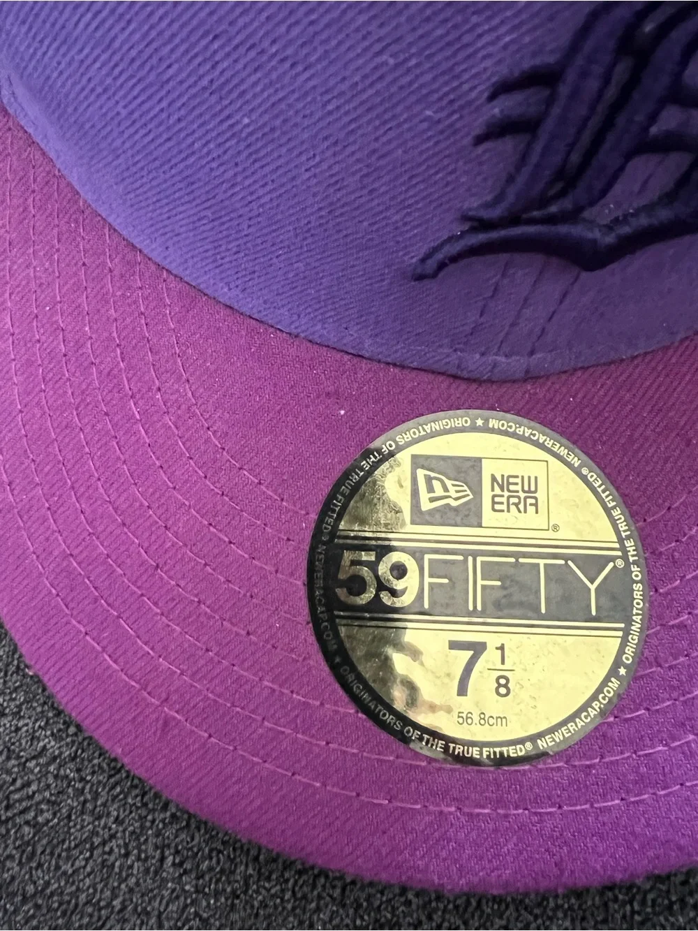 New Era Purple Crown with Magenta Brim Detroit D Fitted Hat